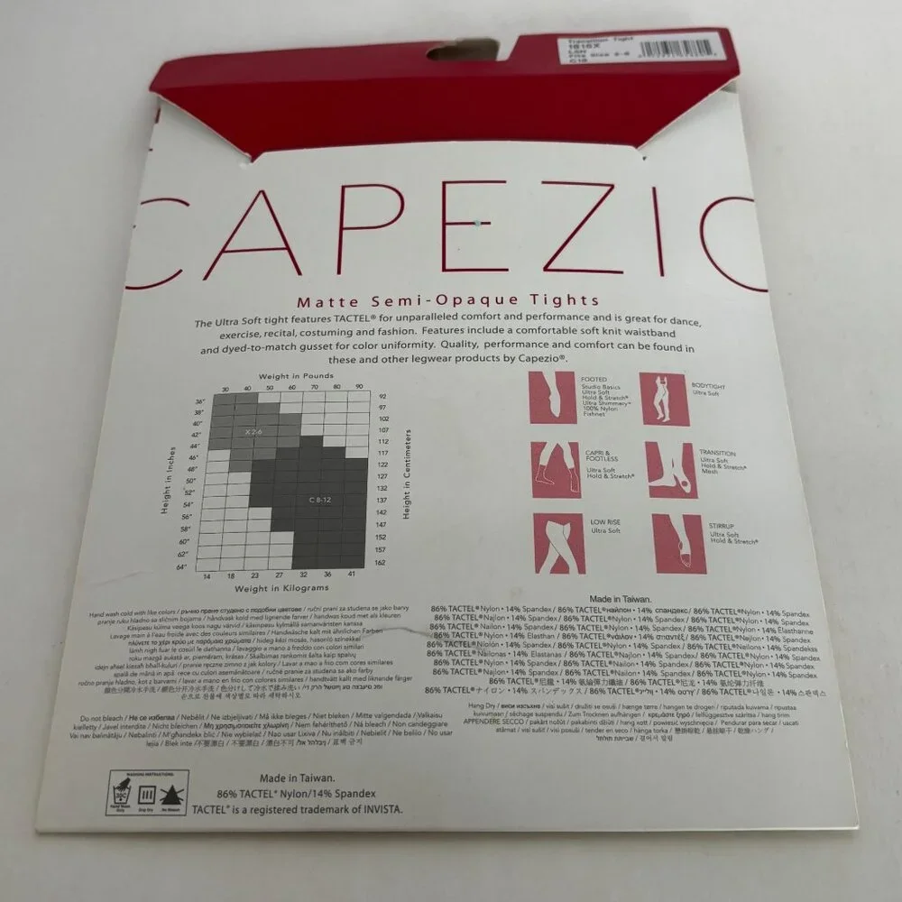 Capezio Transition Tights Ultra Soft Matte Semi-Opaque Girls 2-6 Dance 1816X